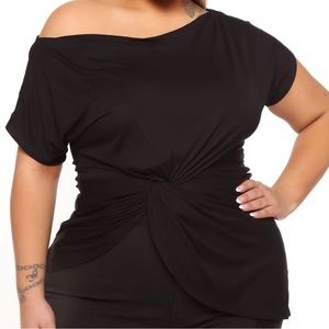 Black off the shoulder top